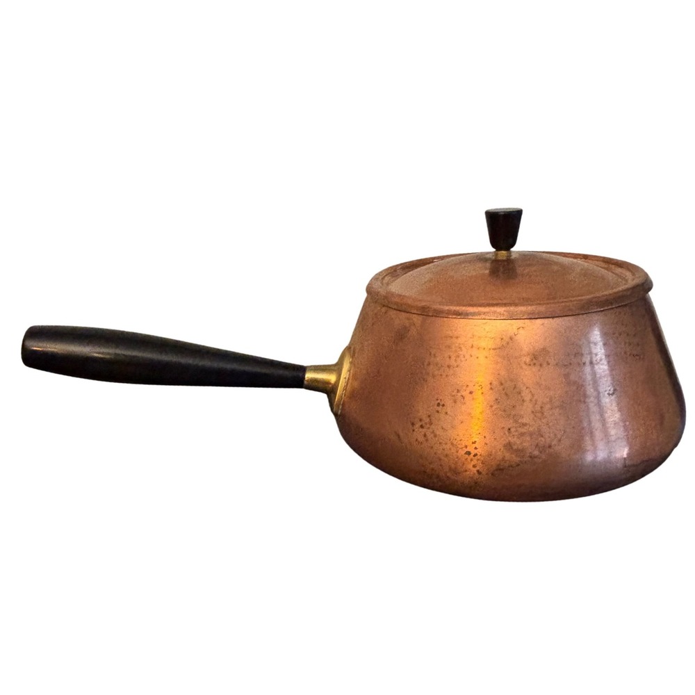 Vintage | Spring Culinox Copper‎ Fondue Pot | Lid | St Steel Lined | Switzerland